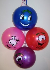 Scented bouncy balls on key ring.